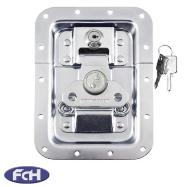 Large Recessed Butterfly Catch in 10mm Deep Dish with Key Lock